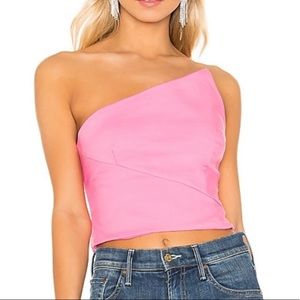 Superdown Quincy Strapless Top in Hot Pink